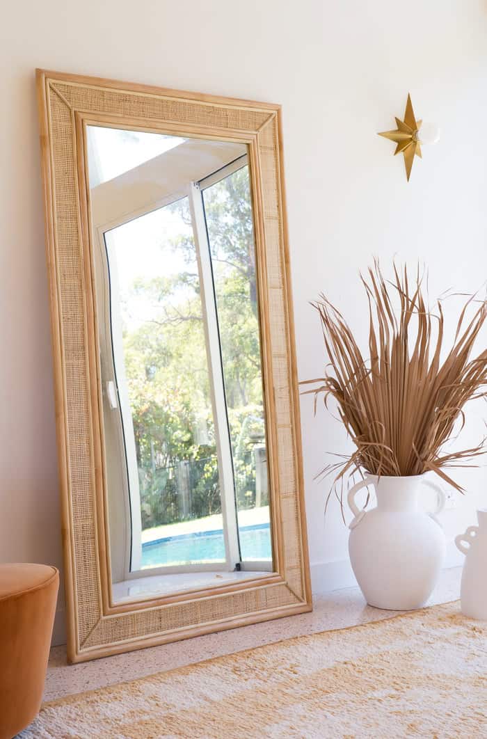 Handmade Rattan Floor Mirror, Real looking Mirror. - Image 2