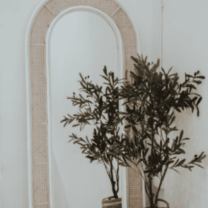 Handmade Rattan Floor Mirror, Real looking Mirror.