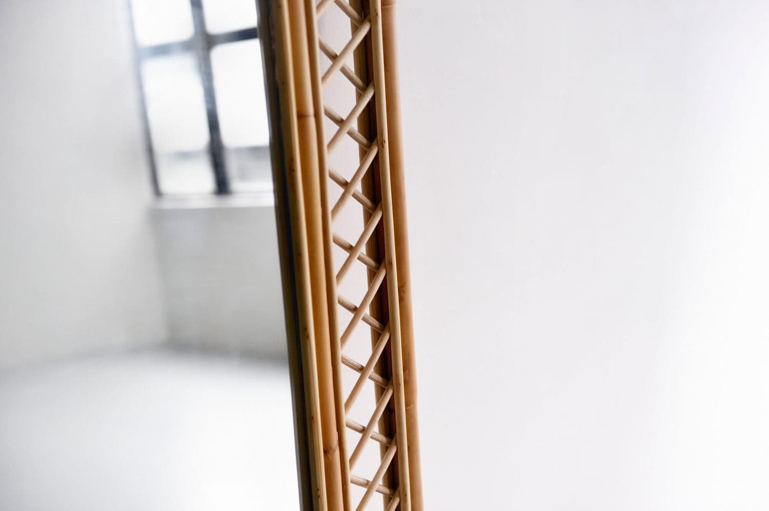Handmade Rattan Floor Mirror, Real looking Mirror. - Image 3