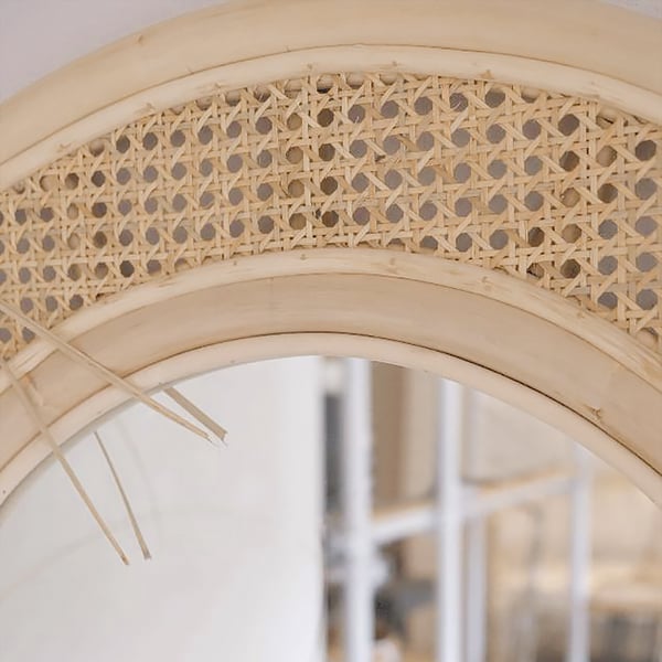 Handmade Rattan Floor Mirror, Real looking Mirror. - Image 3
