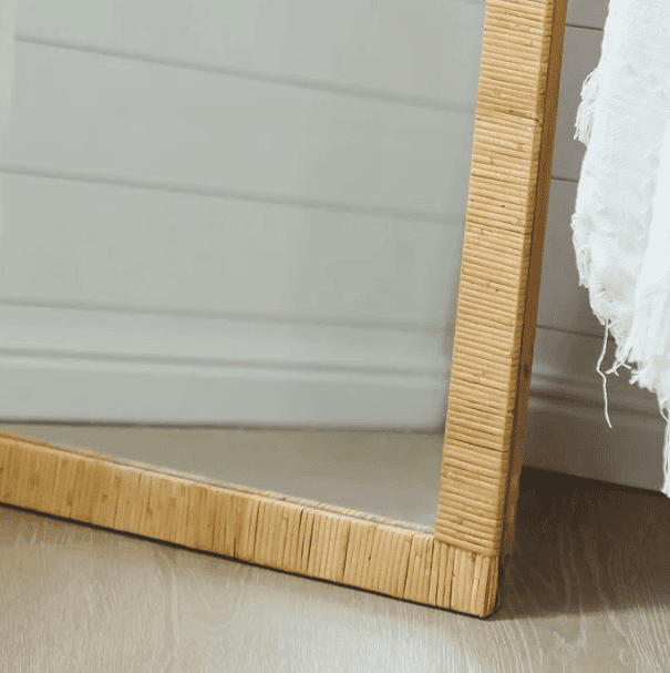 Handmade Rattan Floor Mirror, Real looking Mirror. - Image 4