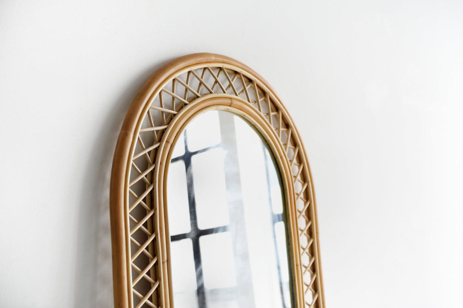 Handmade Rattan Floor Mirror, Real looking Mirror. - Image 4