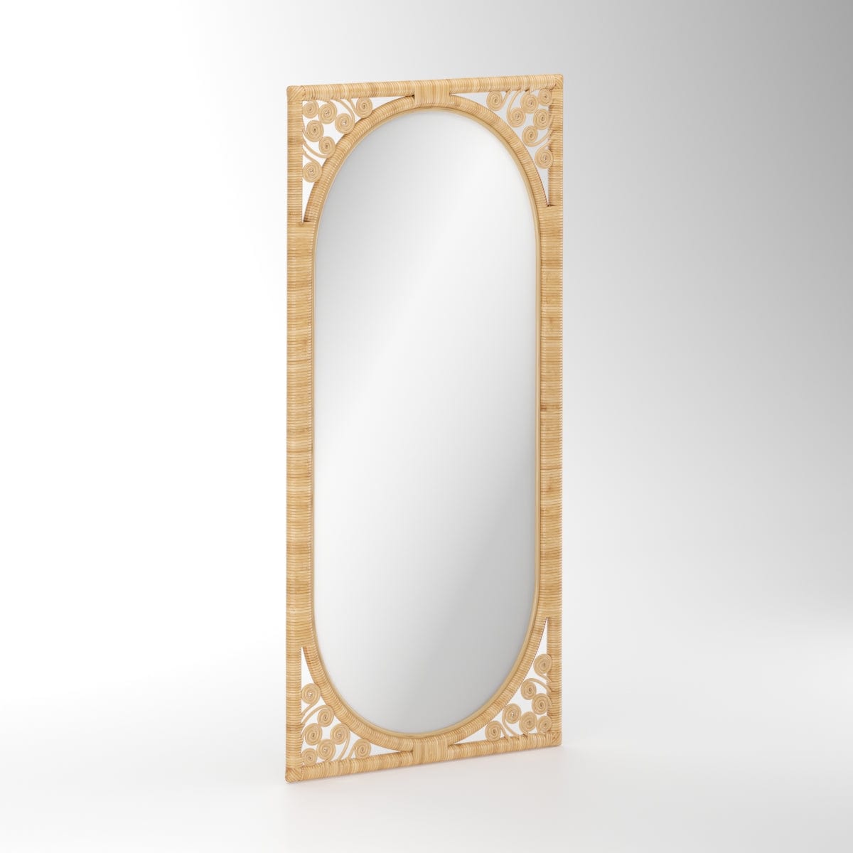 Handmade Rattan Floor Mirror, Real looking Mirror. - Image 3