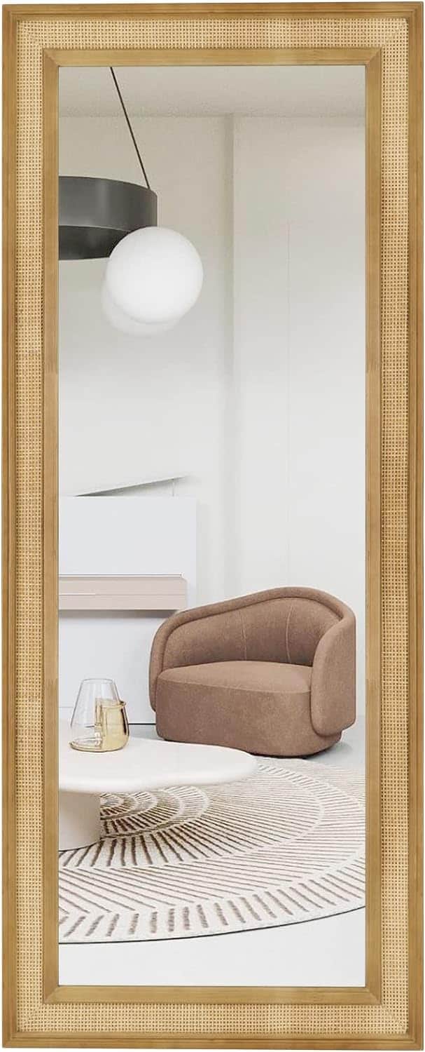 Handmade Rattan Floor Mirror, Real looking Mirror. - Image 3