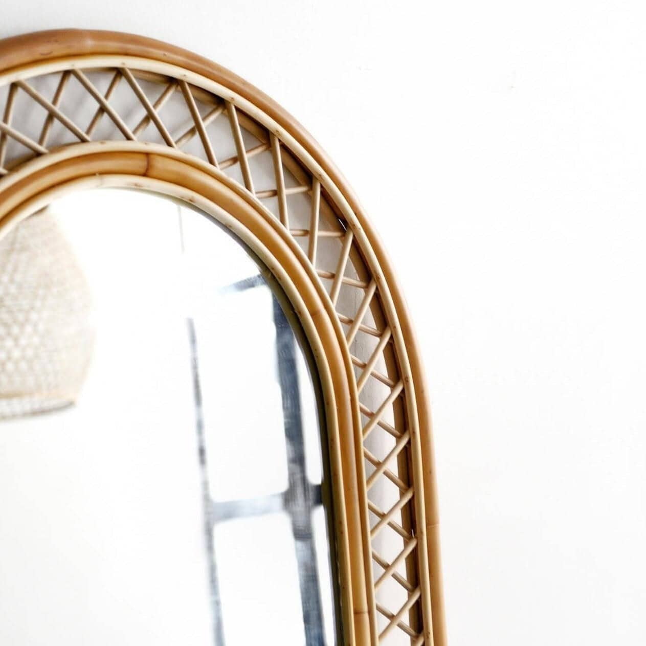 Handmade Rattan Floor Mirror, Real looking Mirror. - Image 5