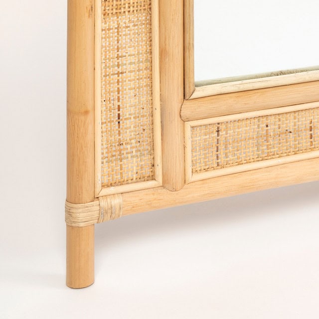 Handmade Rattan Floor Mirror, Real looking Mirror. - Image 4