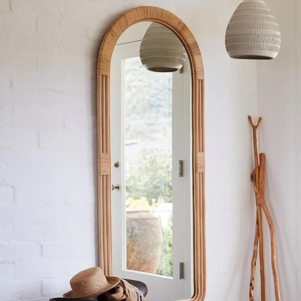 Handmade Rattan Floor Mirror, Real looking Mirror. - Image 6