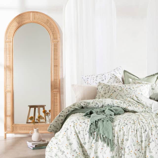 Handmade Rattan Floor Mirror, Real looking Mirror. - Image 5