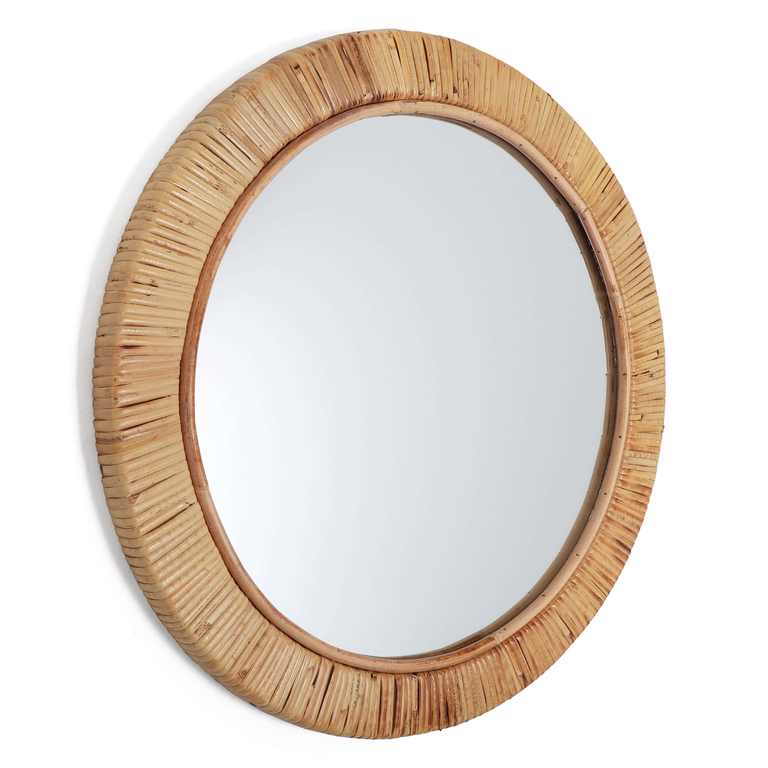 Handmade Rattan Round Mirror, Real looking Mirror.