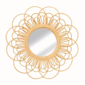 Handmade Rattan Round Mirror, Real looking Mirror.