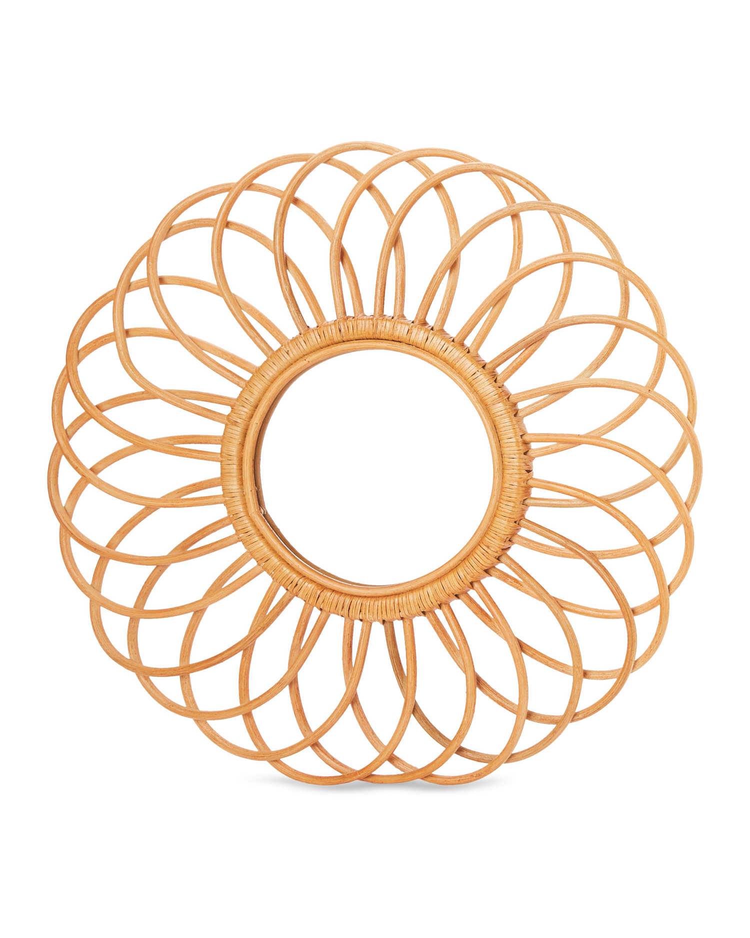 Handmade Rattan Round Mirror, Real looking Mirror.