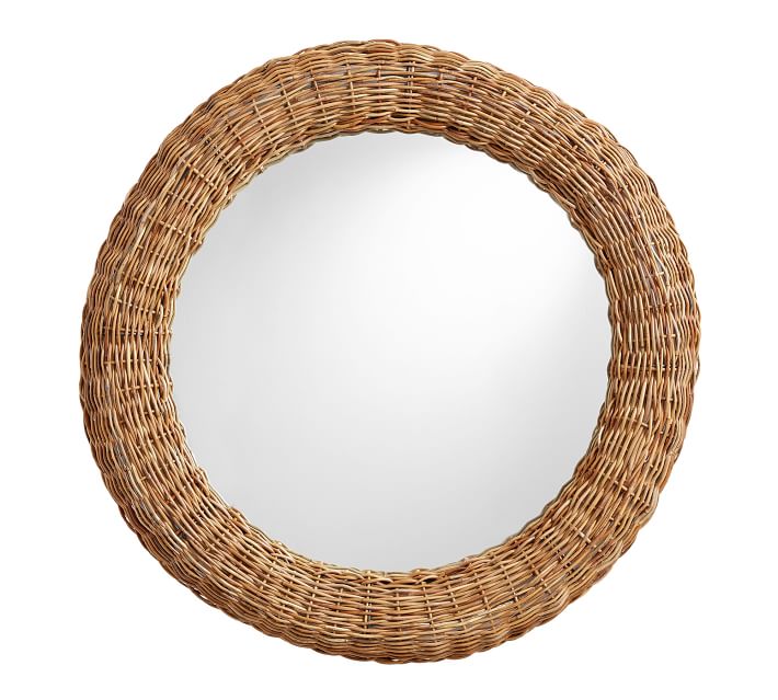 Handmade Rattan Round Mirror, Real looking Mirror. - Image 2
