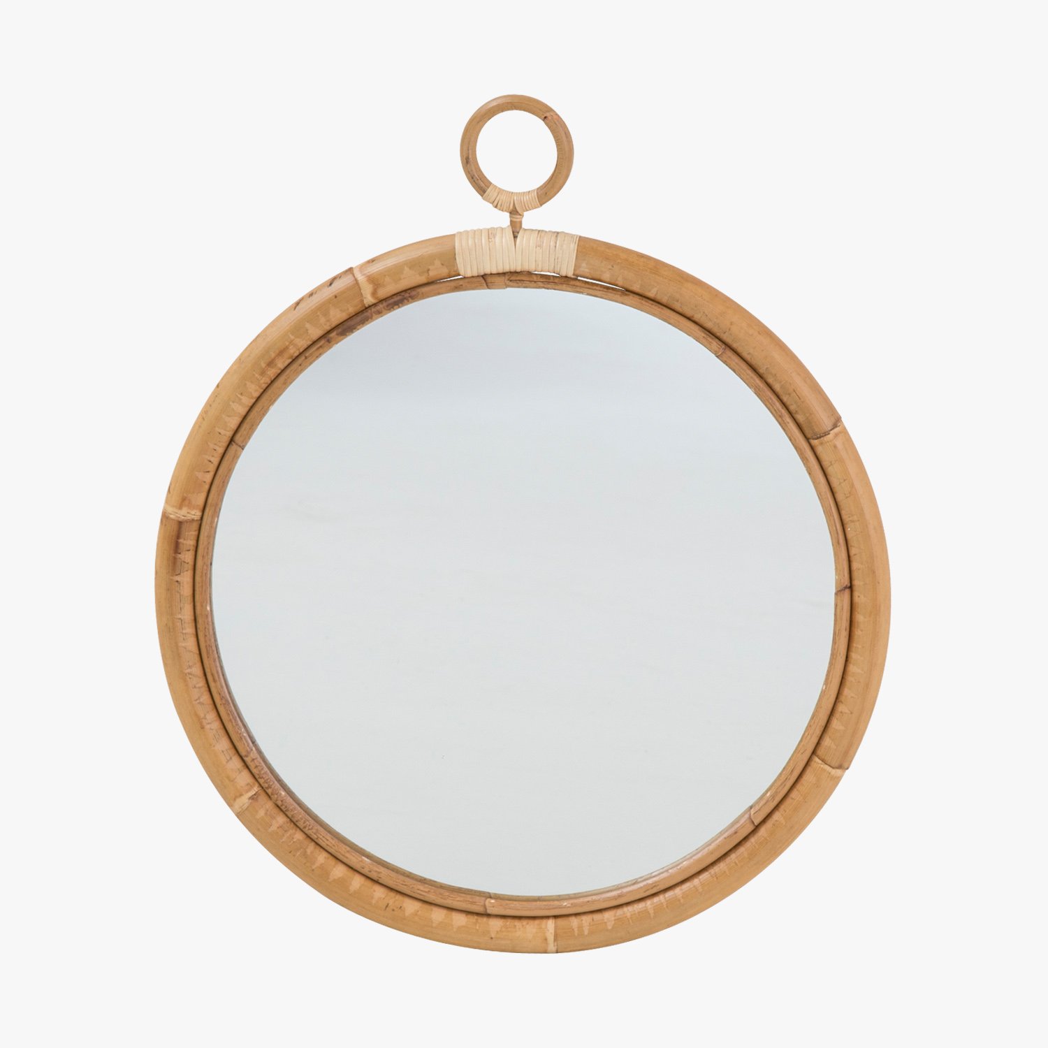 Handmade Rattan Round Mirror, Real looking Mirror.