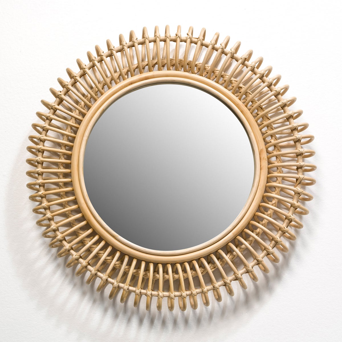 Handmade Rattan Round Mirror, Real looking Mirror. - Image 2