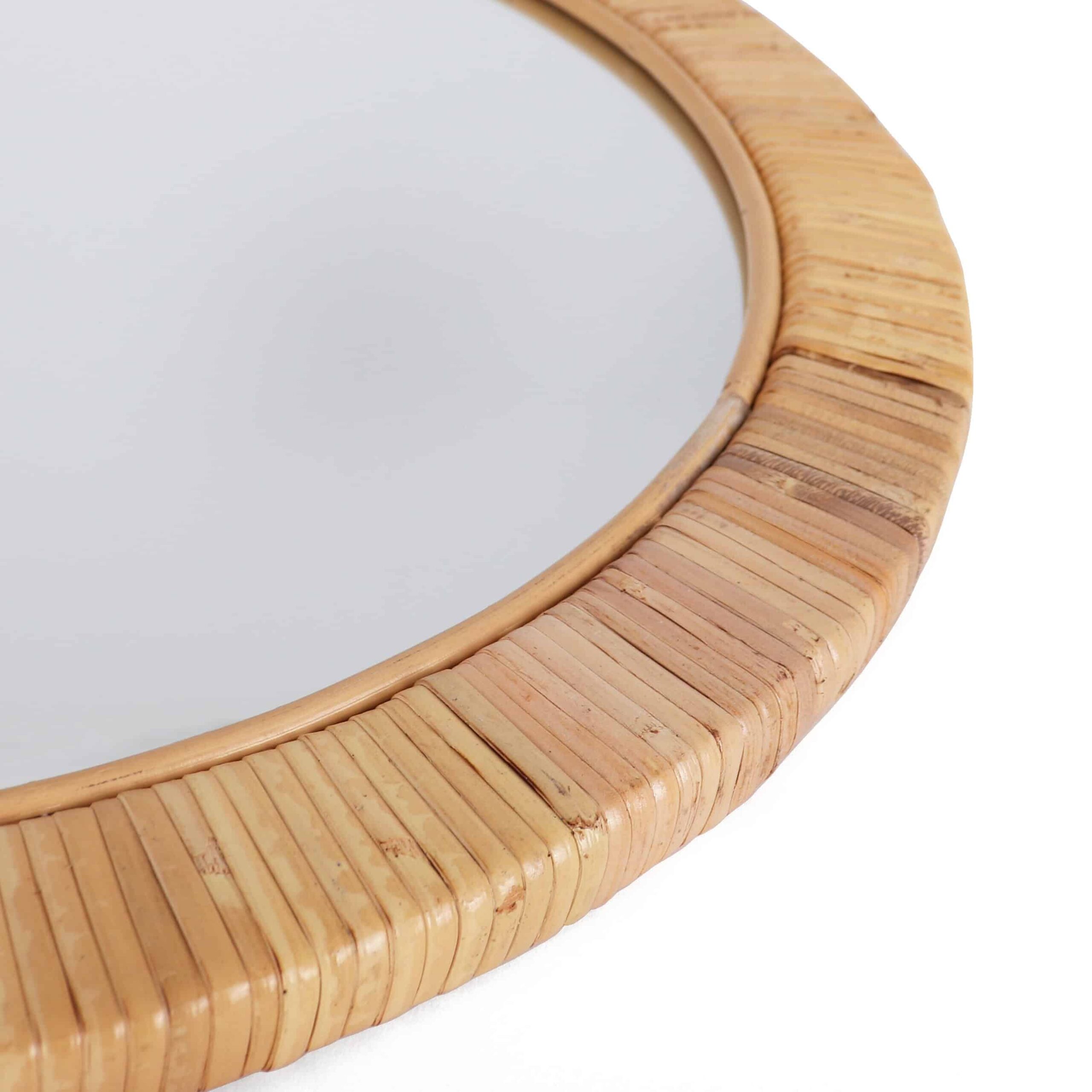 Handmade Rattan Round Mirror, Real looking Mirror. - Image 2