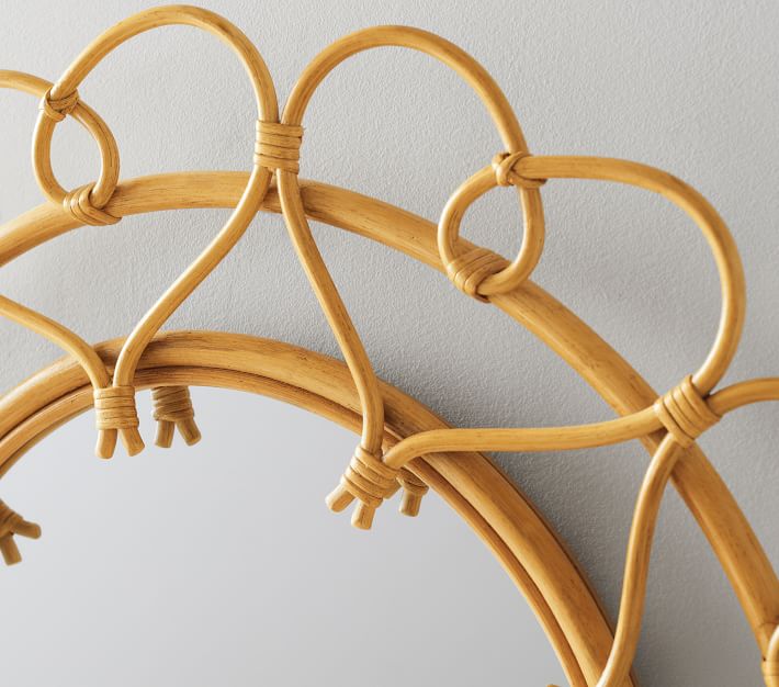 Handmade Rattan Round Mirror, Real looking Mirror. - Image 2