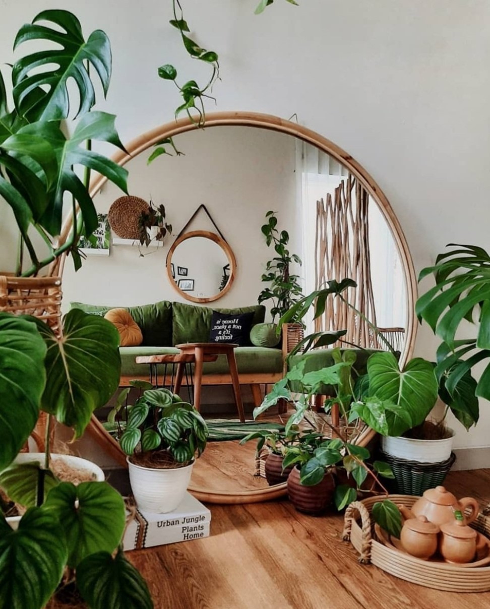 Handmade Rattan Round Mirror, Real looking Mirror. - Image 2