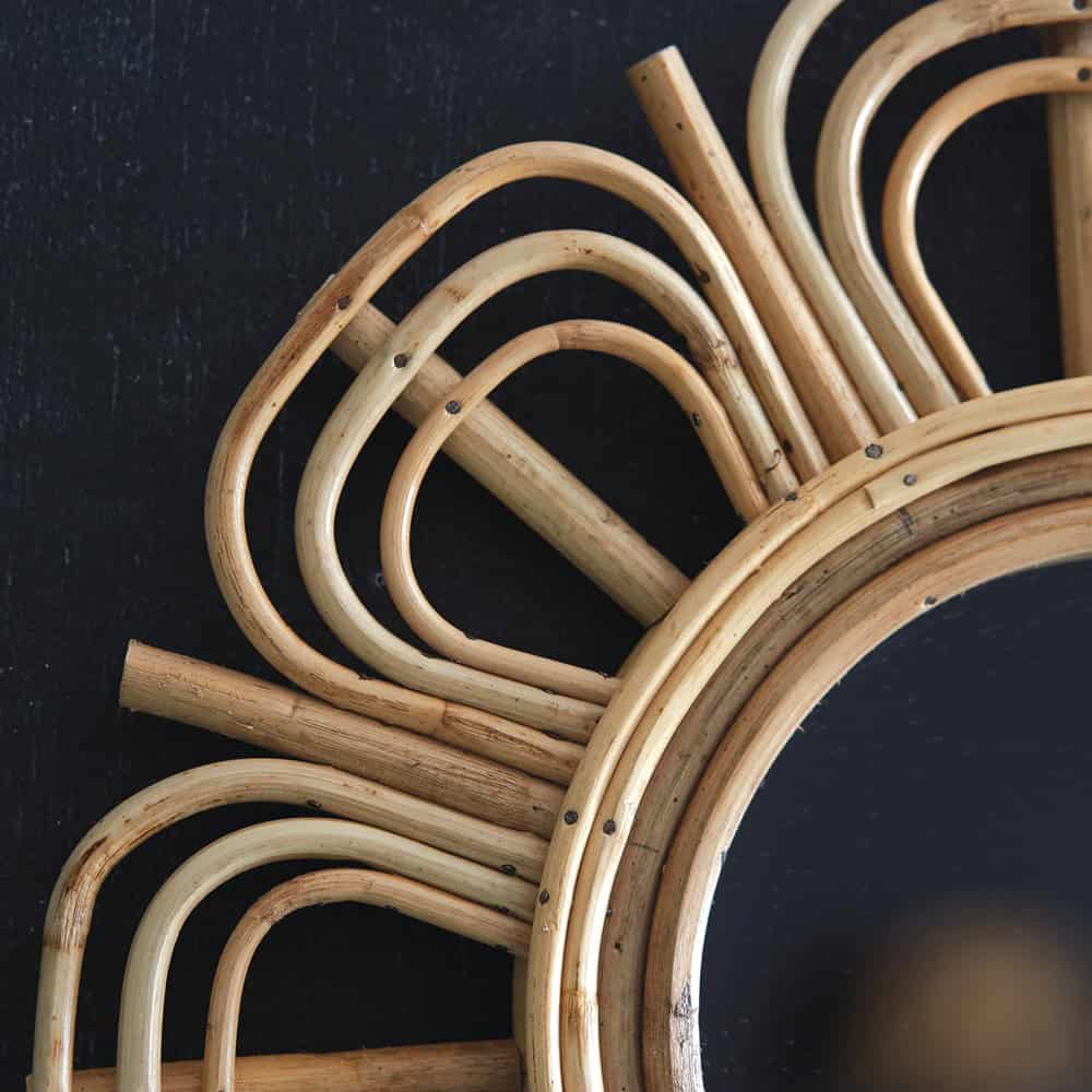 Handmade Rattan Round Mirror, Real looking Mirror. - Image 2