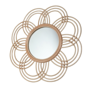 Handmade Rattan Round Mirror, Real looking Mirror.