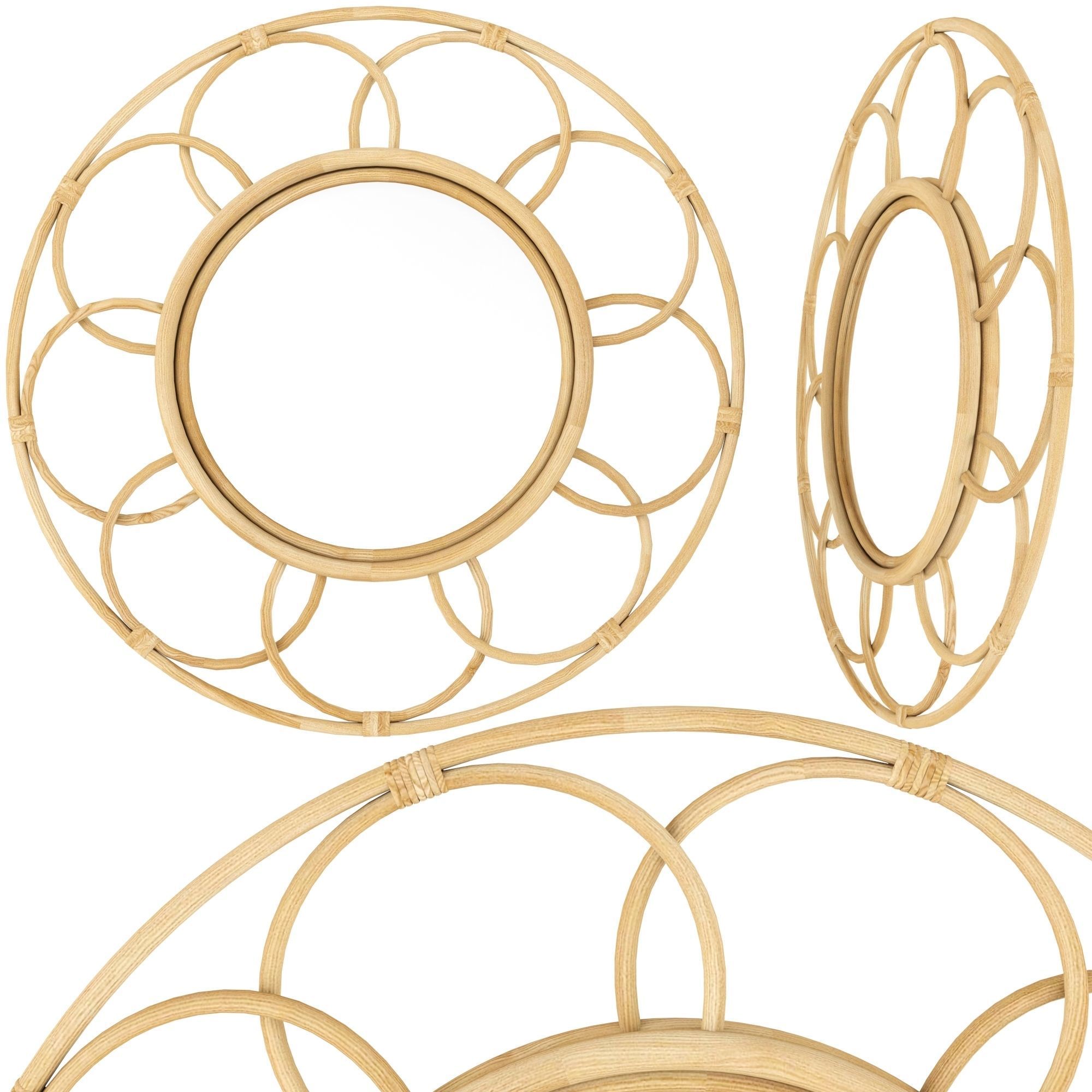 Handmade Rattan Round Mirror, Real looking Mirror. - Image 2