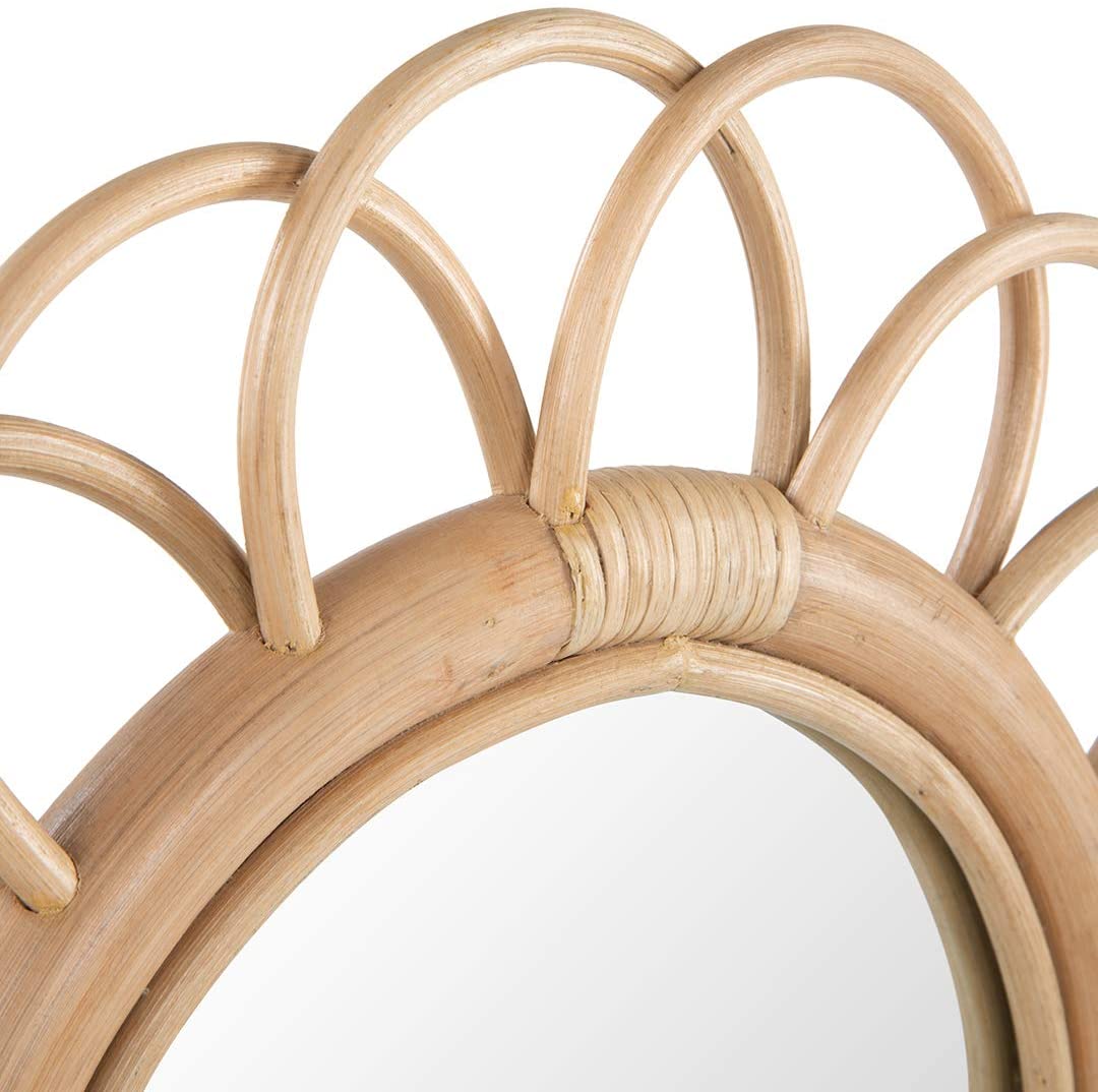 Handmade Rattan Round Mirror, Real looking Mirror. - Image 2