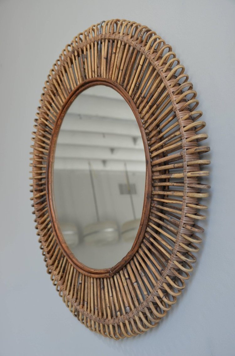 Handmade Rattan Round Mirror, Real looking Mirror. - Image 6