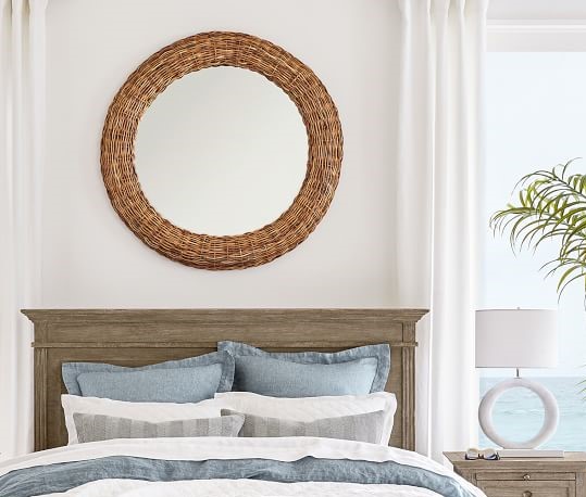 Handmade Rattan Round Mirror, Real looking Mirror. - Image 3