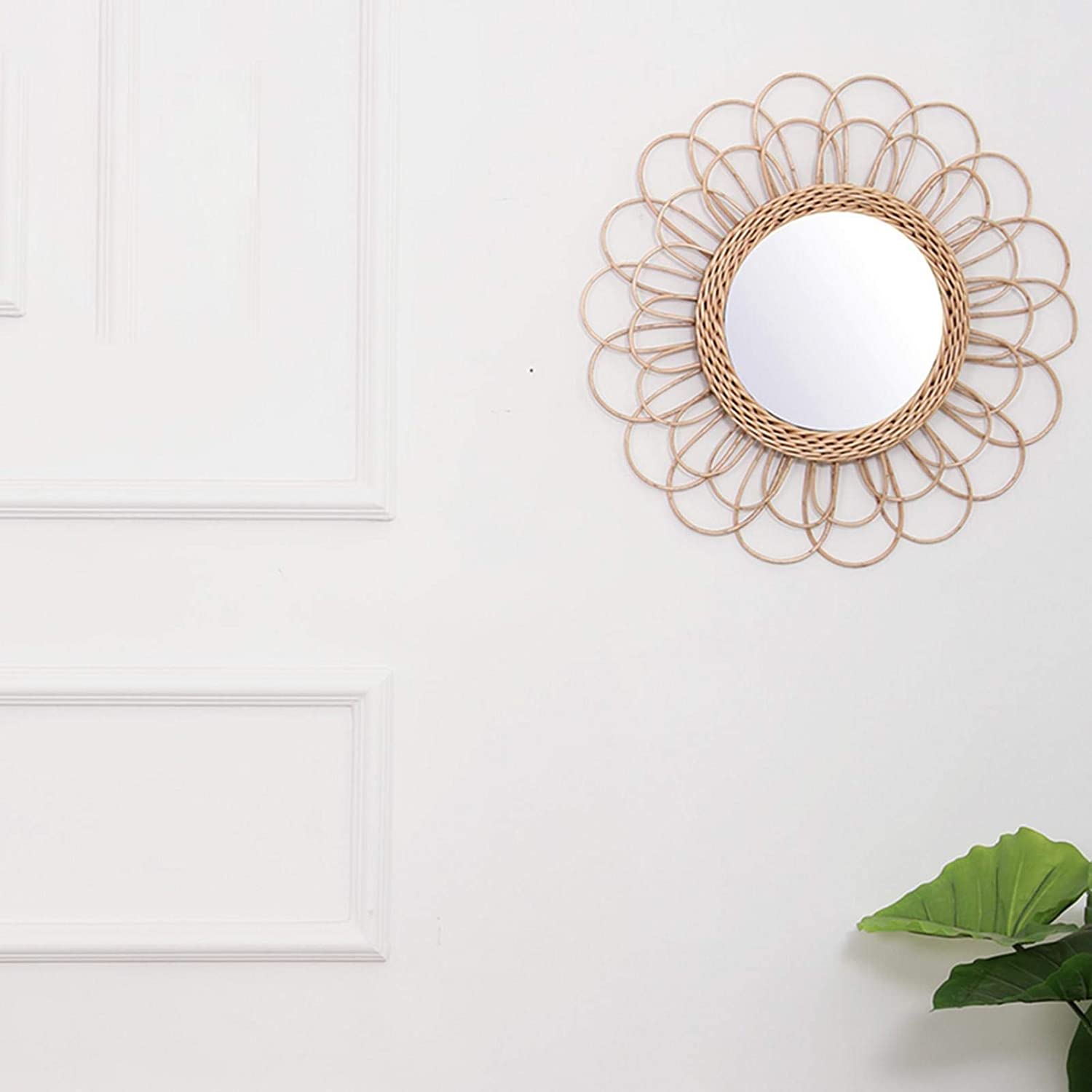Handmade Rattan Round Mirror, Real looking Mirror. - Image 6