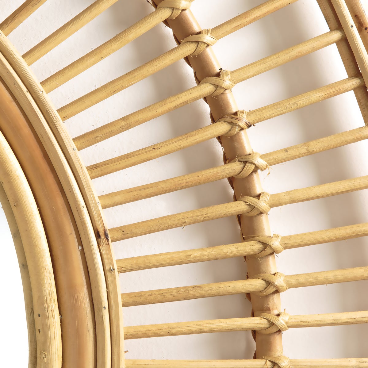 Handmade Rattan Round Mirror, Real looking Mirror. - Image 2