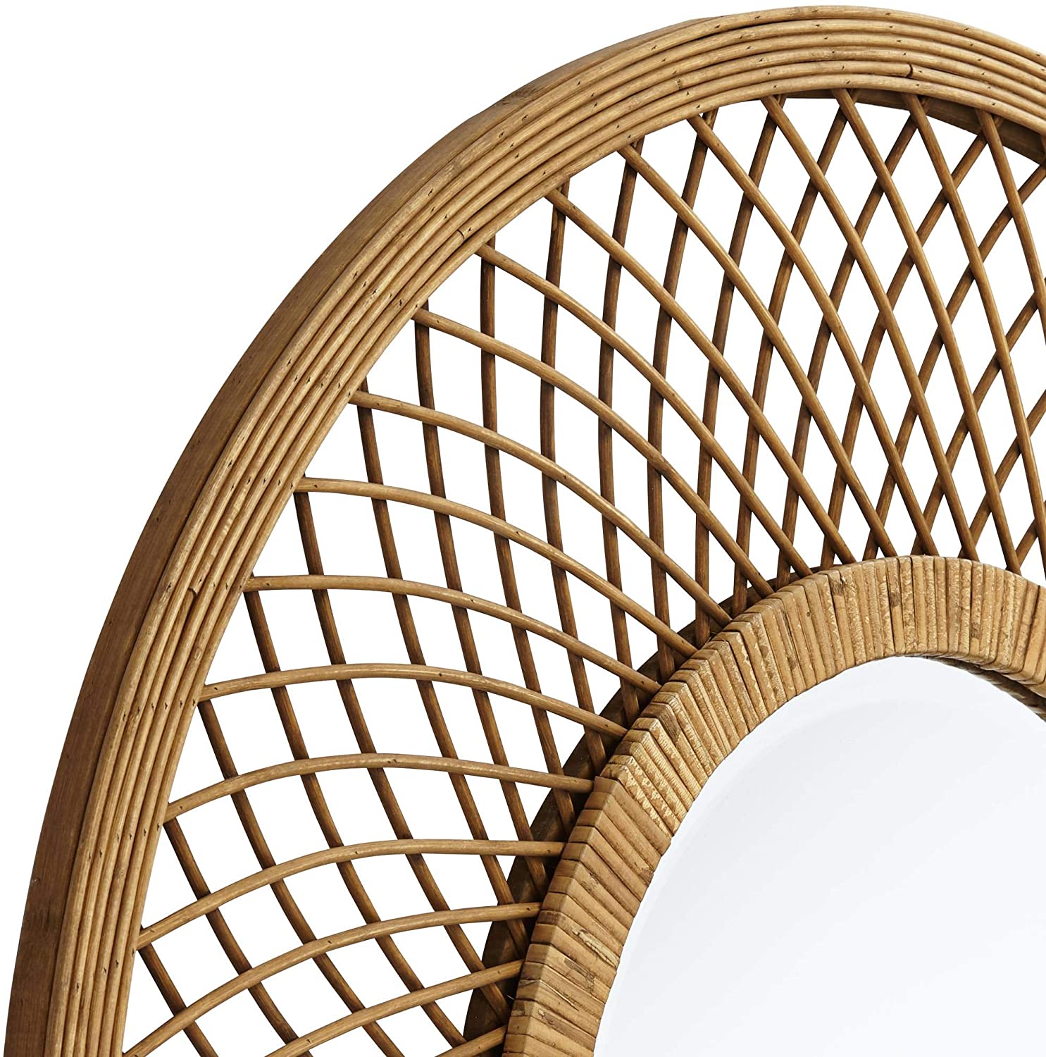 Handmade Rattan Round Mirror, Real looking Mirror. - Image 3