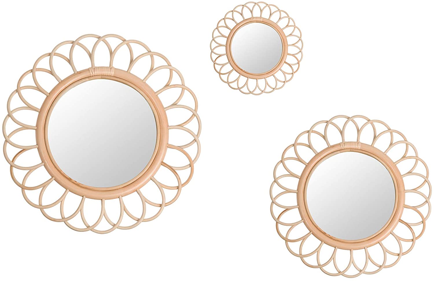 Handmade Rattan Round Mirror, Real looking Mirror. - Image 3