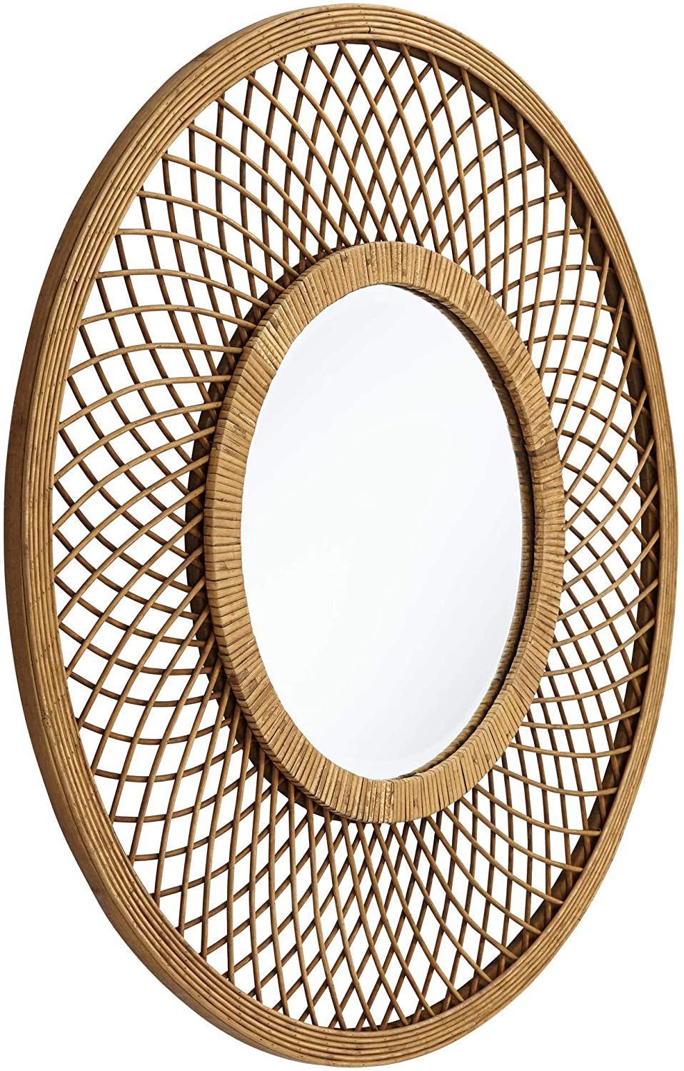 Handmade Rattan Round Mirror, Real looking Mirror. - Image 4