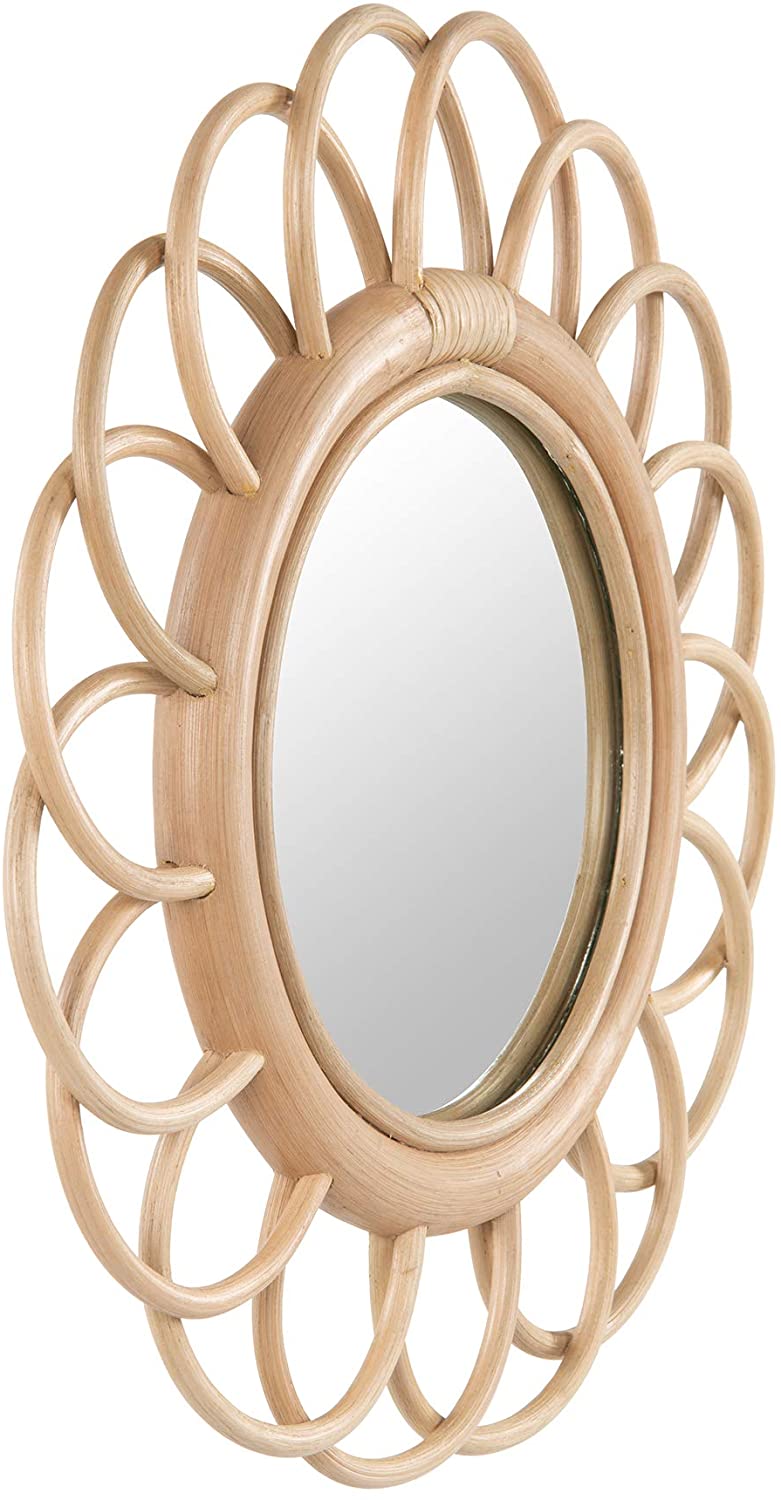 Handmade Rattan Round Mirror, Real looking Mirror. - Image 4