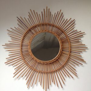 Handmade Rattan Round Mirror, Real looking Mirror.