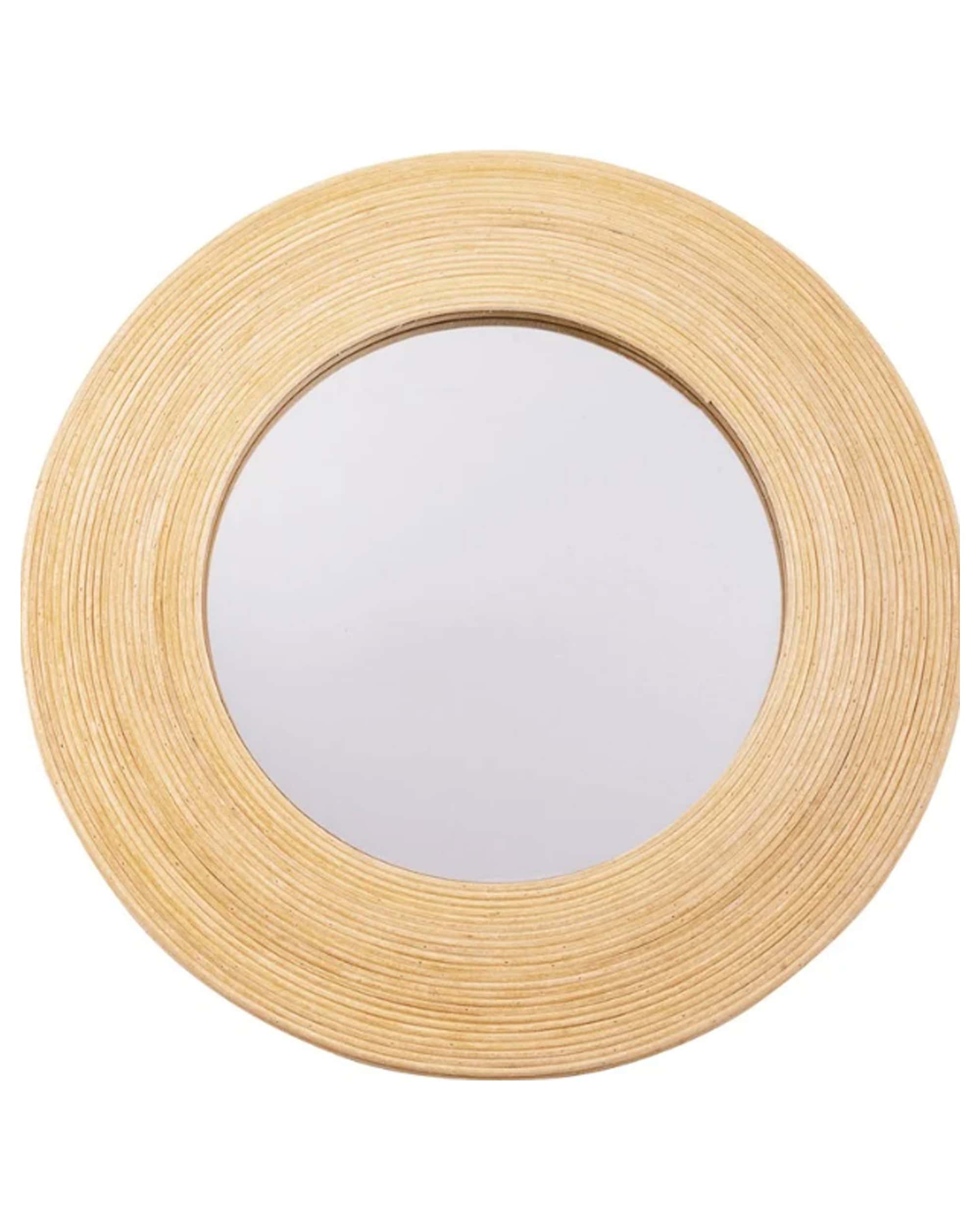 Handmade Rattan Round Mirror, Real looking Mirror.