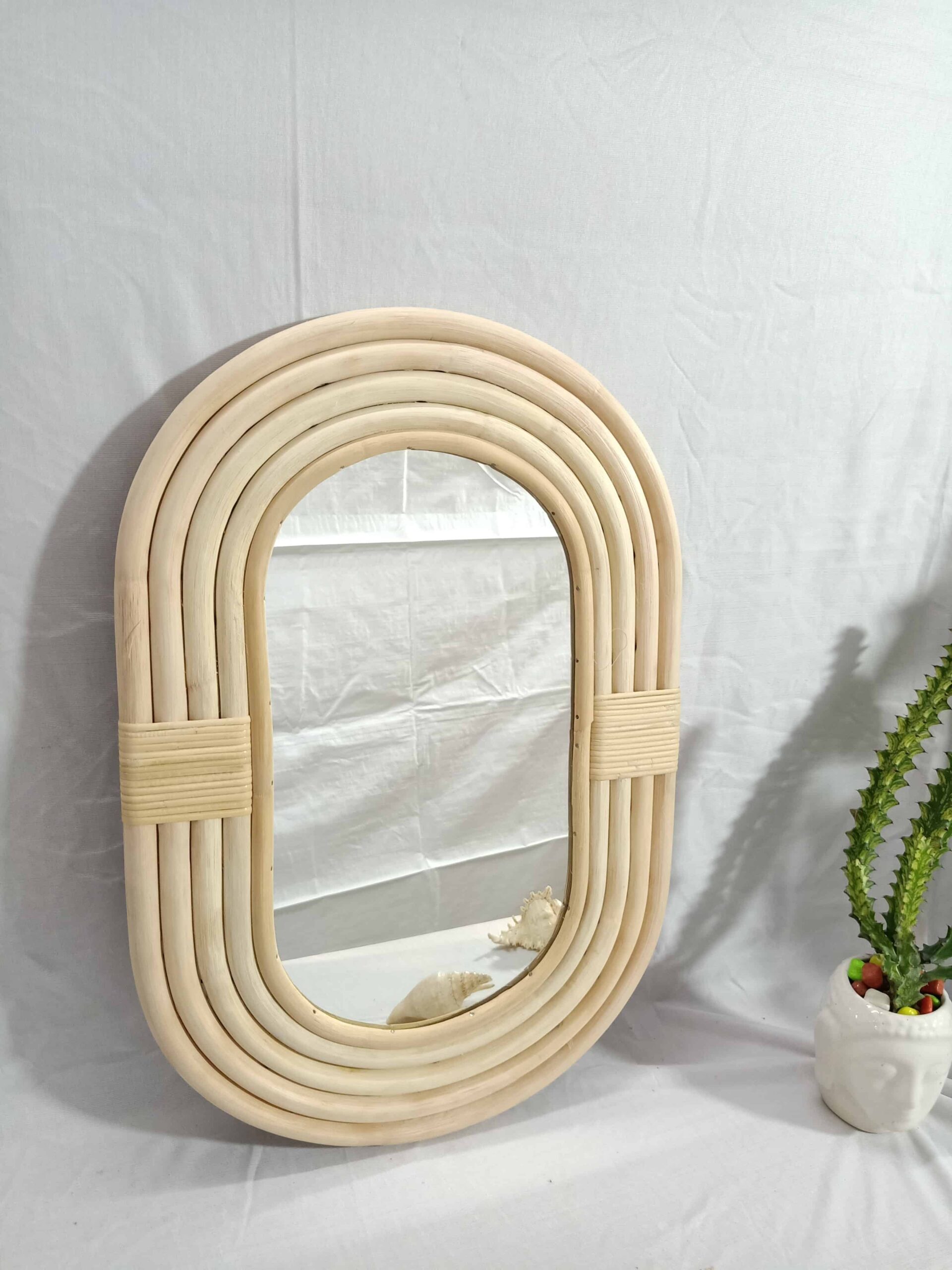 Handmade Rattan Wall Mirror, Real looking Mirror.
