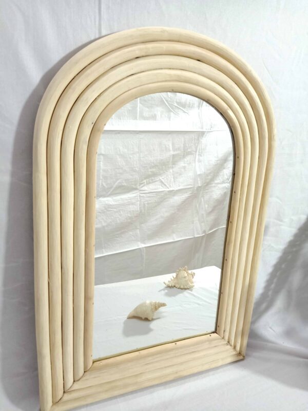 Handmade Rattan Wall Mirror, Real looking Mirror. - Image 3