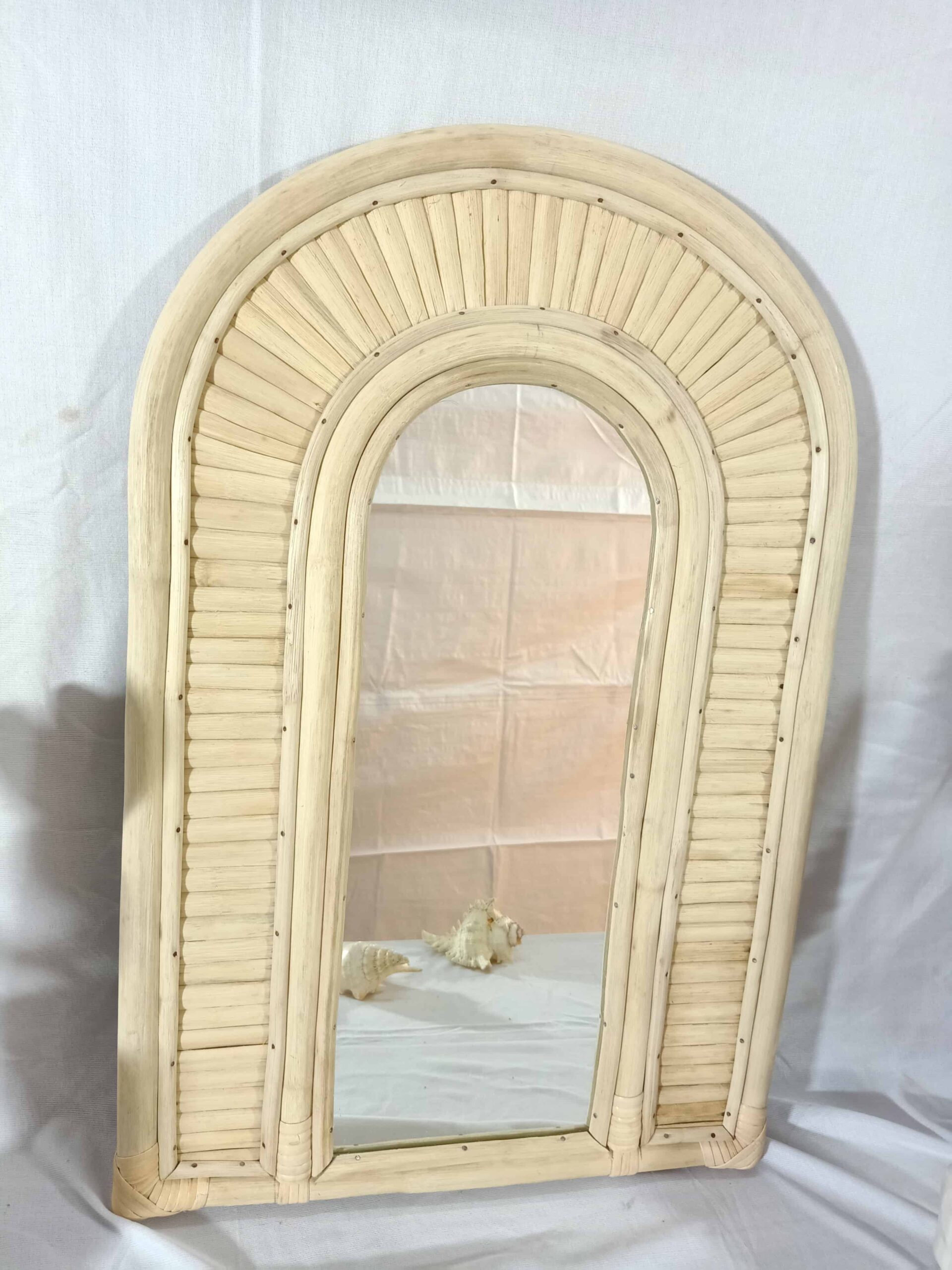 Handmade Rattan Wall Mirror, Real looking Mirror. - Image 2