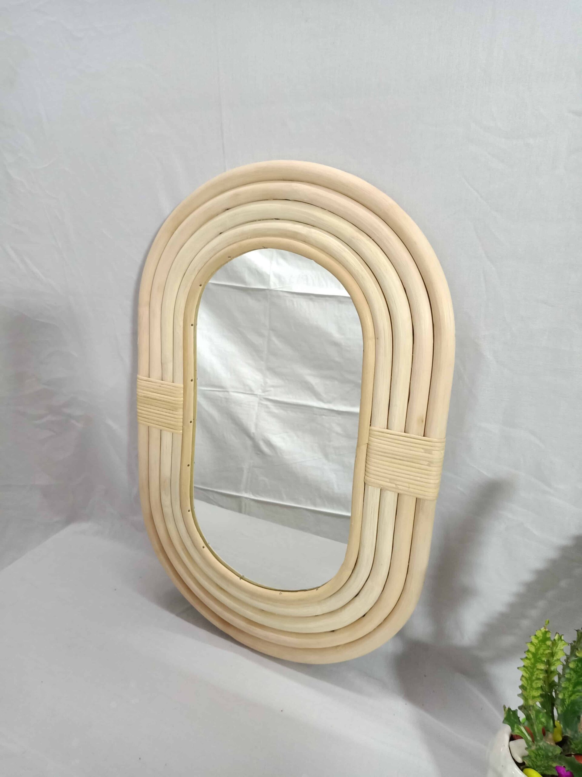 Handmade Rattan Wall Mirror, Real looking Mirror. - Image 3