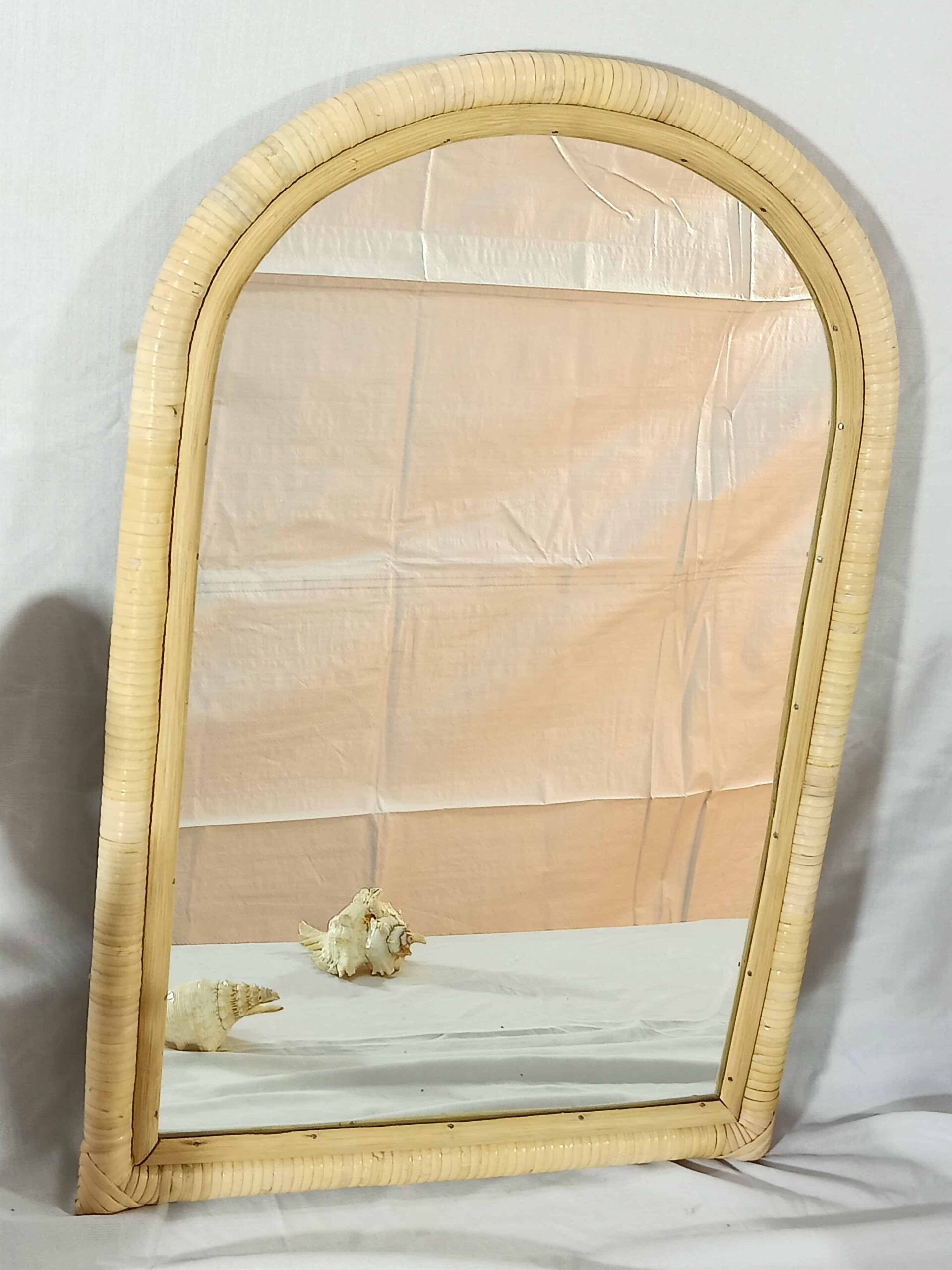 Handmade Rattan Wall Mirror, Real looking Mirror. - Image 2