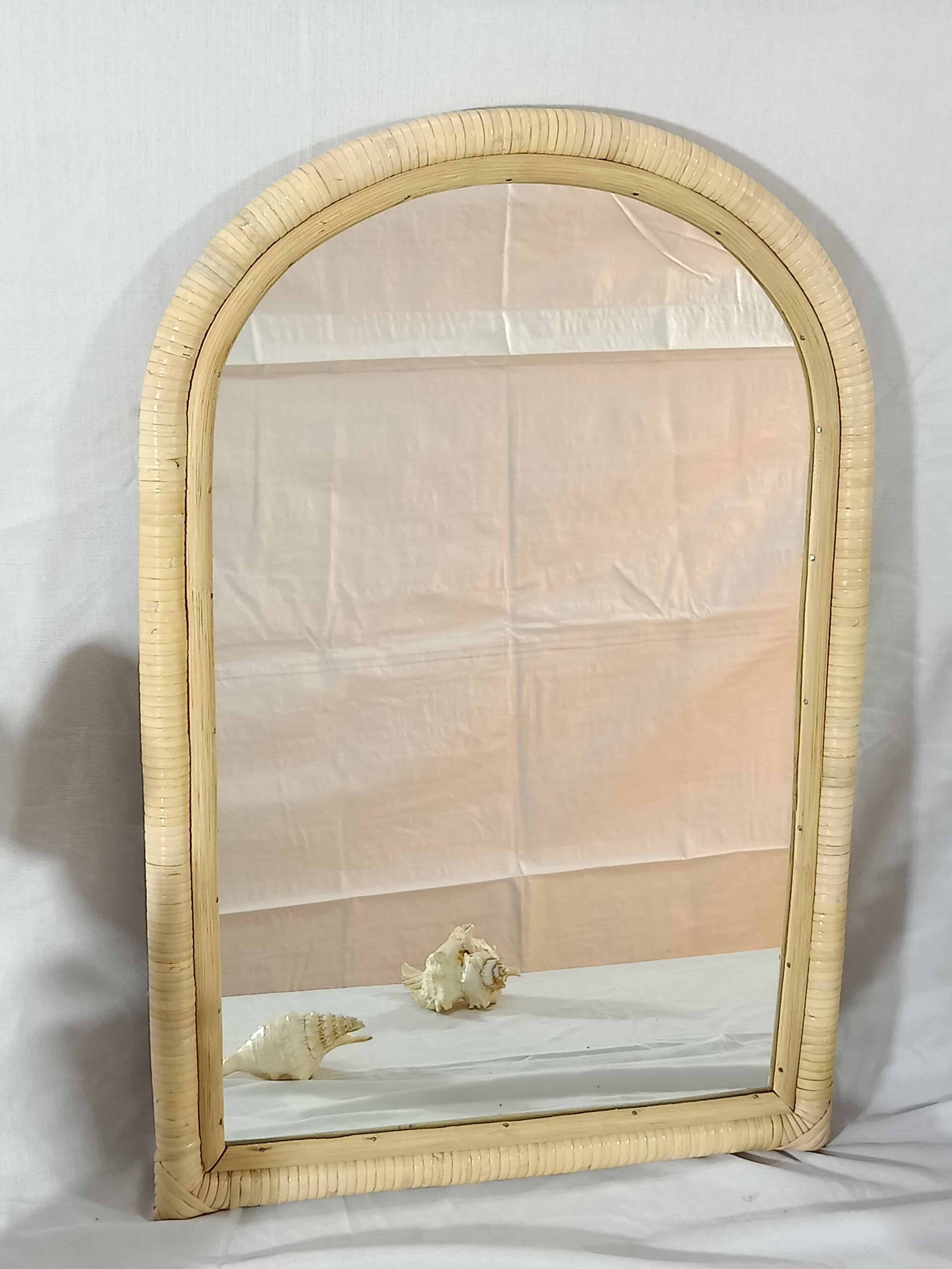 Handmade Rattan Wall Mirror, Real looking Mirror. - Image 3