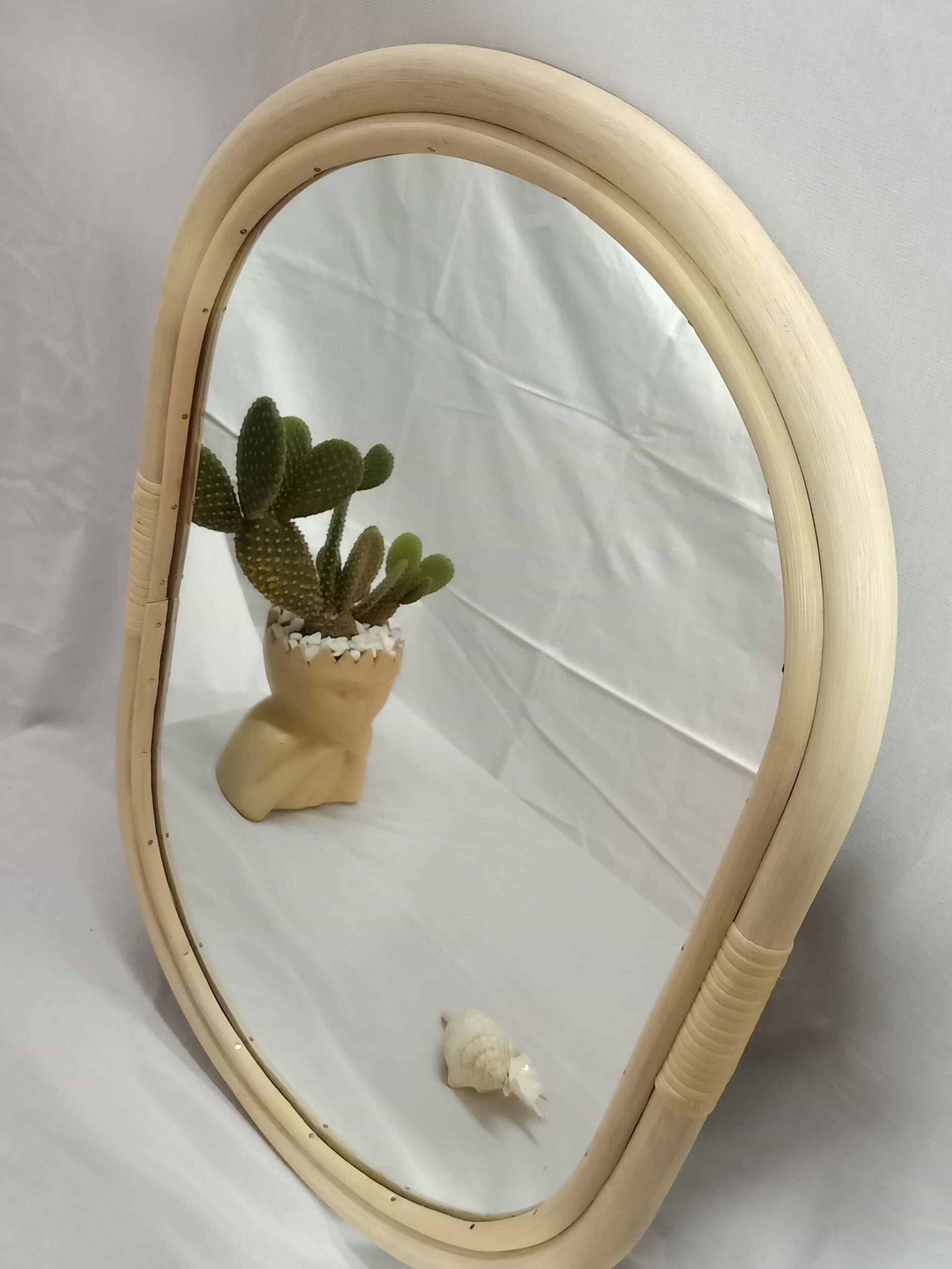 Handmade Rattan Wall Mirror, Real looking Mirror. - Image 3