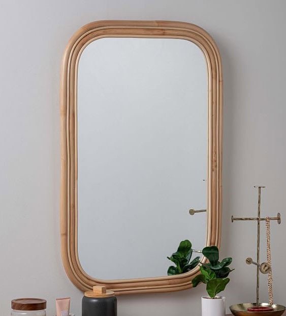 Handmade Rattan Wall Mirror, Real looking Mirror.