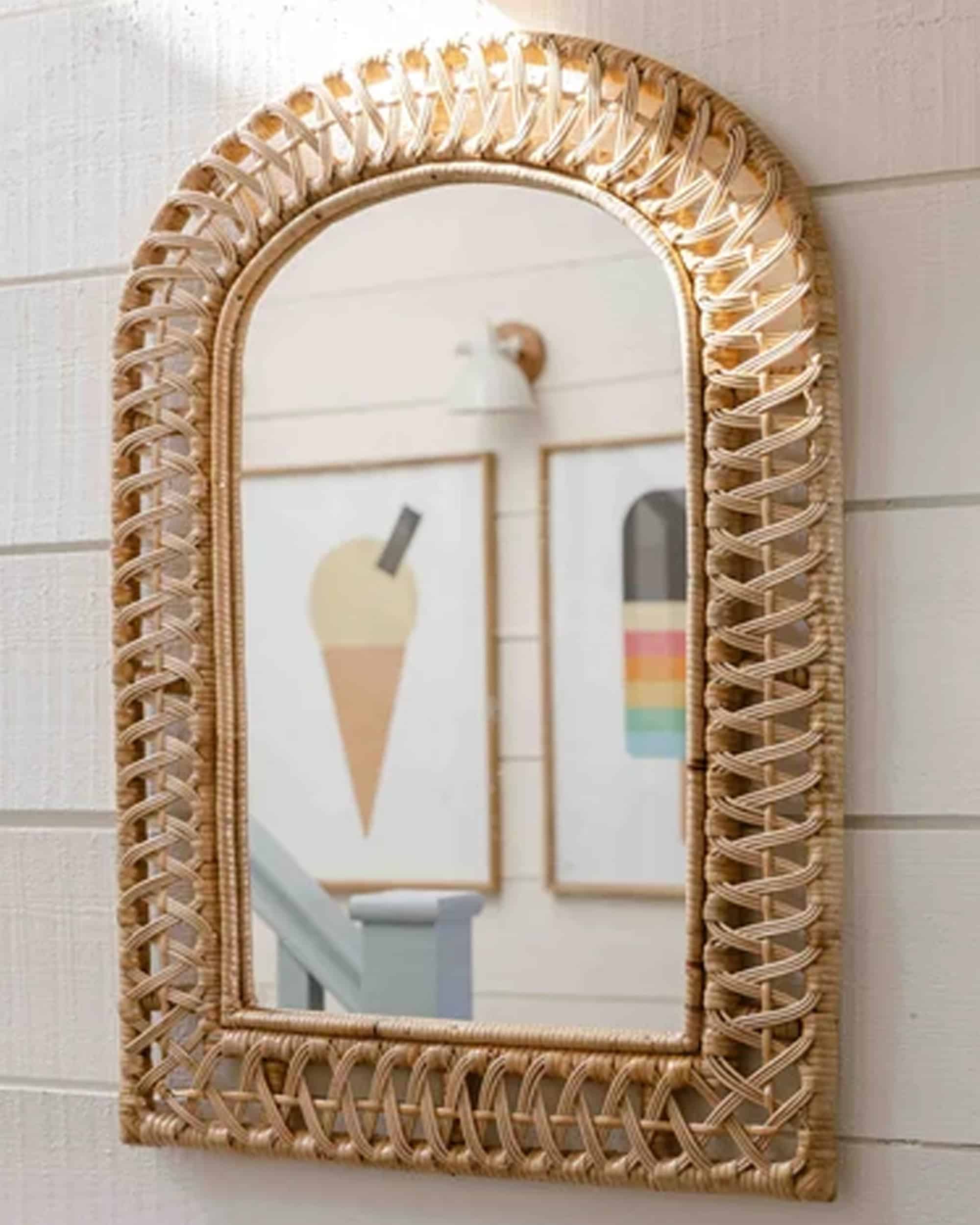 Handmade Rattan Wall Mirror, Real looking Mirror.