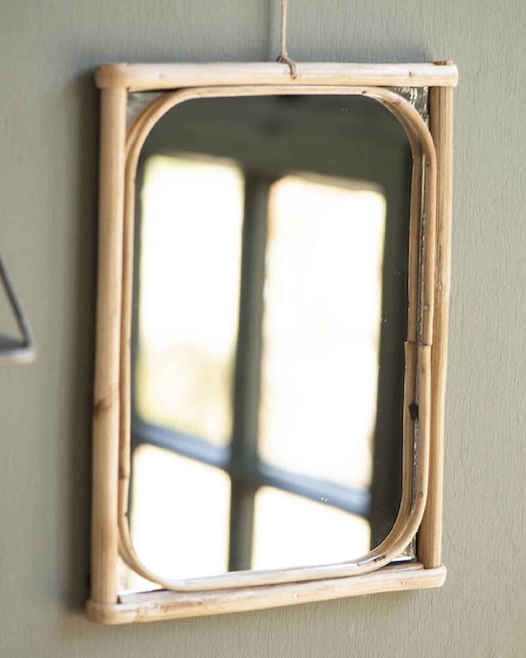 Handmade Rattan Wall Mirror, Real looking Mirror. - Image 2