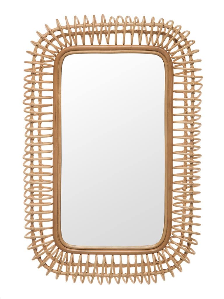 Handmade Rattan Wall Mirror, Real looking Mirror.