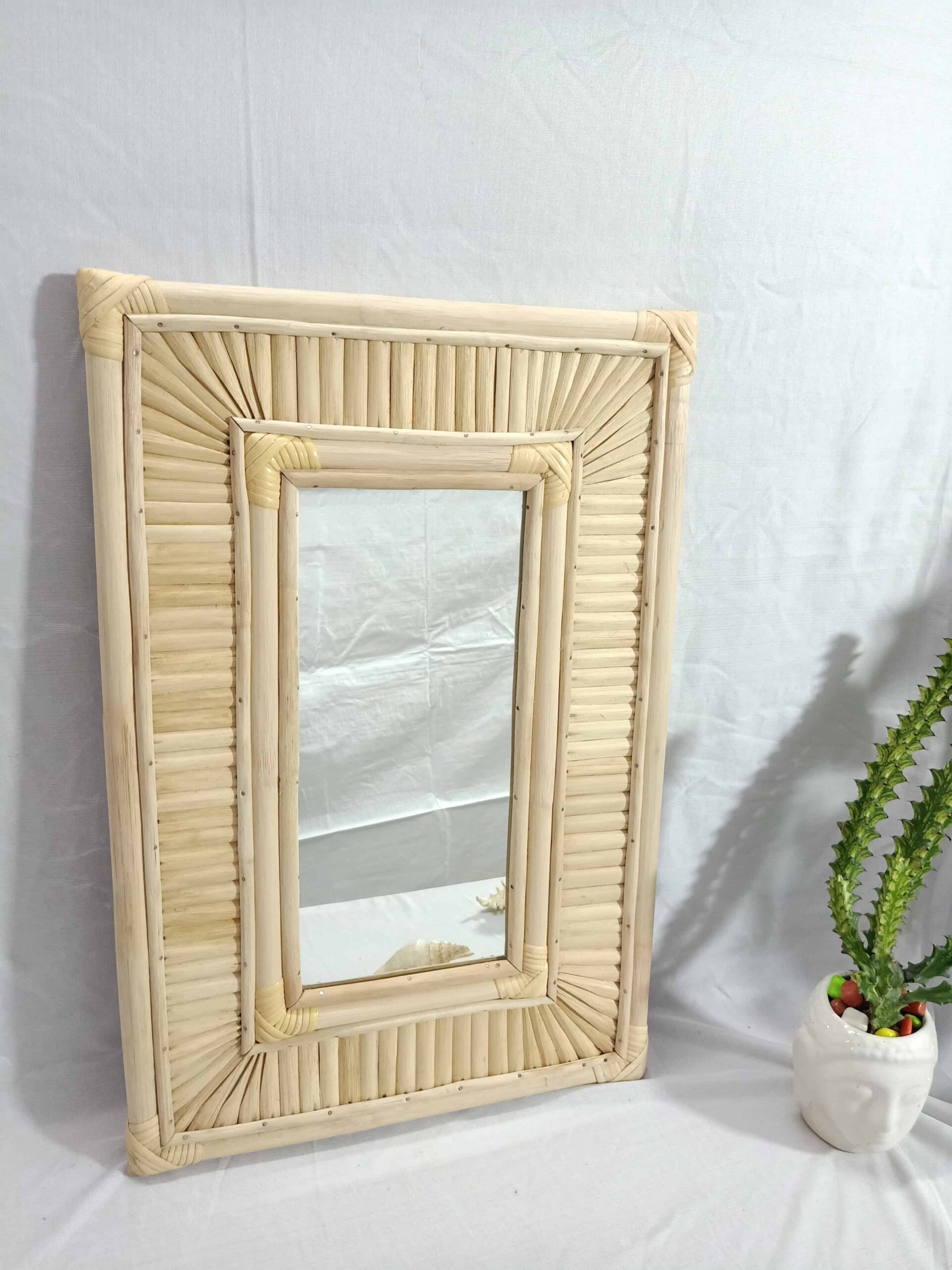 Handmade Rattan Wall Mirror, Real looking Mirror.
