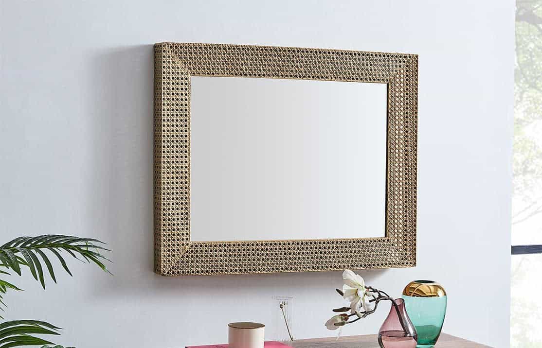 Handmade Rattan Wall Mirror, Real looking Mirror. - Image 2