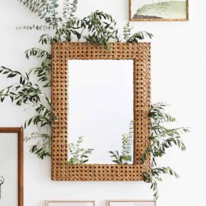 Handmade Rattan Wall Mirror, Real looking Mirror.