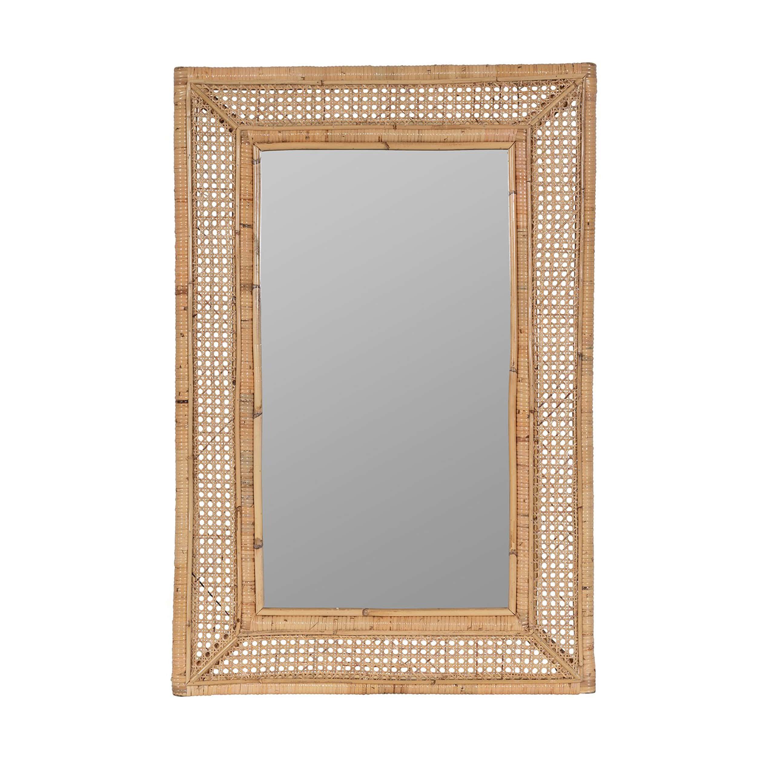 Handmade Rattan Wall Mirror, Real looking Mirror.